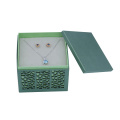 Classically designed square hollow-out cardboard with laser-cut LED light jewelry necklace box